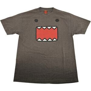 Vintage y2k 00s Men's Brown Domo Kun Big Face AOP Graphic T Shirt Size Large